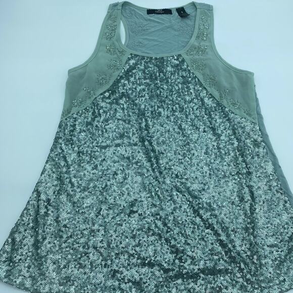 BKE  Tank Top Women's Small Seafoam Green Sequined & Beaded  Dressy - Picture 1 of 6
